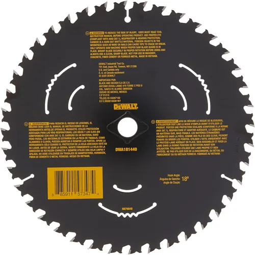 Vista 2 de DEWALT Hoja de sierra circular, 8 1/4 pulgadas, 40 dientes, corte cruzado (DWA181440)