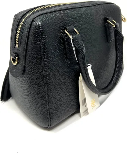 Vista 5 de Tory Burch 84777 Bolso de cuero pequeño Thea Web con herrajes y oro negro, Negro