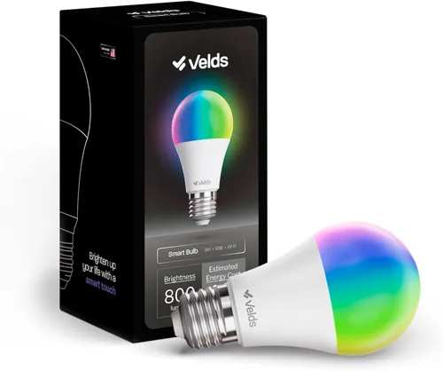 Bombilla LED inteligente, 9 W (60 W), blanco sintonizable, regulable, sincronización de música, 16 millones de colores, WiFi+Bluetooth, compatible