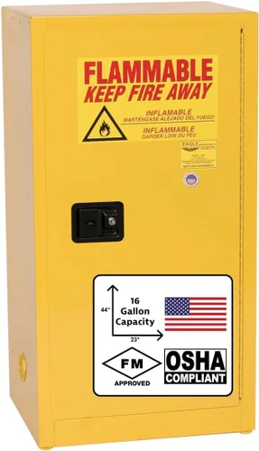 Vista 12 de Eagle American Made Armario de almacenamiento de líquidos inflamables de 2 galones, gabinete ignífugo que ahorra espacio con cierre manual