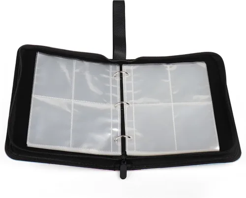 Vista 4 de Carpetas de tarjetas coleccionables de 4 bolsillos para 400 tarjetas, diseño de mariposa y luna de bosque de dibujos animados