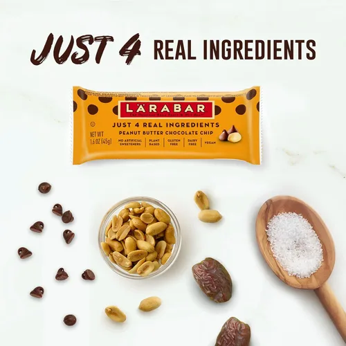 Vista 3 de Larabar - Mantequilla de maní con chispas de chocolate, barras de frutas y nueces sin gluten, 6