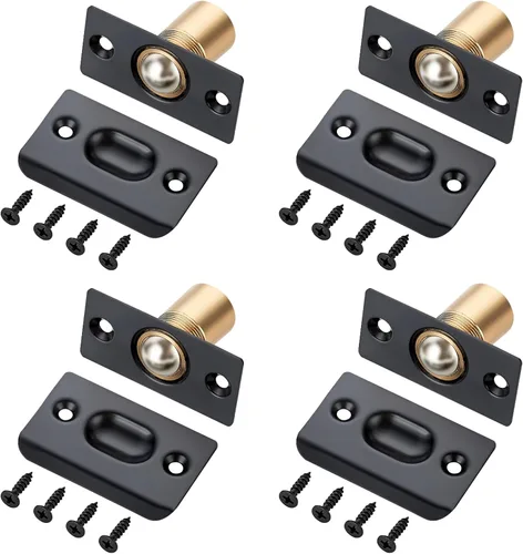 Vista 10 de Ravinte Pestillo de puerta de bola ajustable, pestillo de puerta con rodamiento de bolas de armario, cuerpo de latón macizo y placa de acero Negro