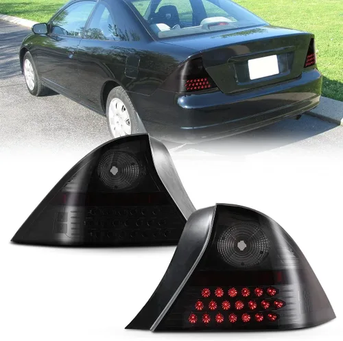 ROXX Conjunto de luces traseras para Honda Civic 2001 2002 2003 2 2003, repuesto de luces traseras con señales de giro LED/luces de freno LED y DRL,