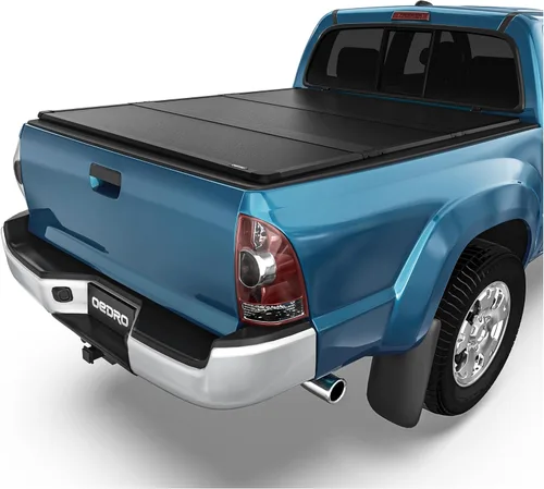 Vista 12 de oEdRo - Cubierta suave de tres pliegues para plataforma de camioneta, compatible con Toyota Tacoma 2005-2015 con plataforma Fleetside de 5 pies