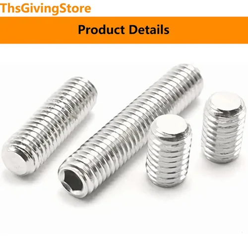 Vista 3 de 50pcs 6-32 UNC Grub Tornillos, 3/8 pulgadas de largo hexagonal Tornillos de agarre de acero inoxidable 304 6-32 x 3/8 pulgadas Tornillos hexagonales