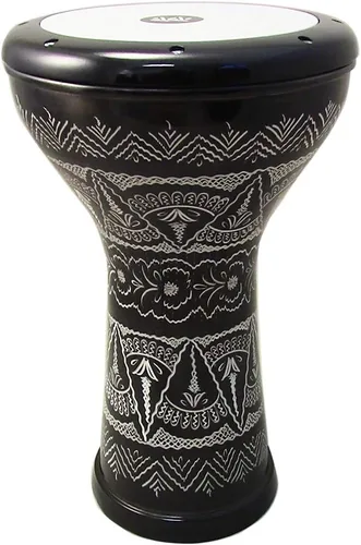 Vista 5 de La Darbuka Doumbek de Estilo Egipcio de 17 Pulgadas de Zaza Percussion (Negra)