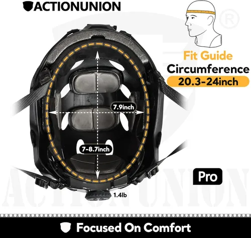 Vista 3 de ACTIONUNION Juego de Casco Pro Airsoft Tipo PJ Táctico para Paintball