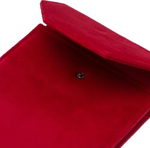 Vista 2 de COWFEX Terciopelo collar joyería carpeta de viaje almacenamiento vitrina (rojo)