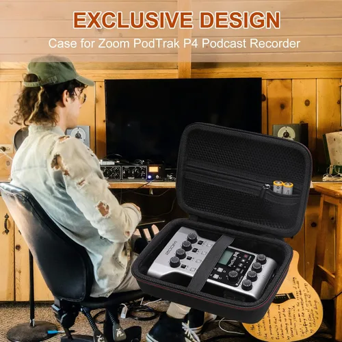 Vista 7 de LTGEM - Funda rígida de viaje compatible con grabadora de podcasts Zoom PodTrak P4