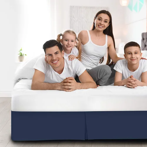 Vista 7 de Nestl - Falda plisada de cama de fácil ajuste, con caída a medida de 14 pulgadas, microfibra suave de doble cepillado, con calidad de hotel