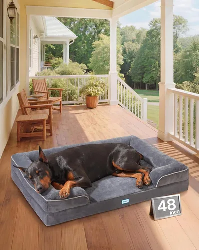 Vista 24 de OhGeni Cama ortopédica para perros y gatos, sofá para mascotas de tamaño pequeño con espuma viscoelástica, lavable a máquina, funda extraíble