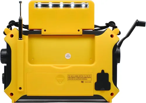 Vista 7 de Radio de alerta meteorológica Kaito KA500 de emergencia AM/FM/SW con 5 funciones Amarillo