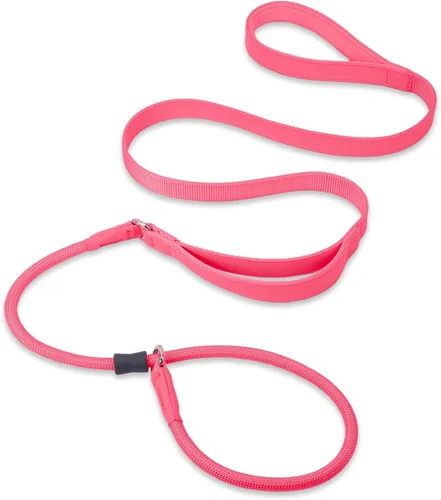 Vista 58 de Correa antideslizante para perro, correa de entrenamiento para perros con doble asa, correa antideslizante de cuero suave y collar, correa de nailon