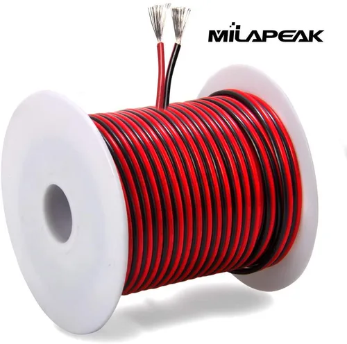 Vista 7 de Cable eléctrico de calibre 18 AWG, conexión CC de 12 V, cable trenzado de cobre rojo y negro de 100 pies, cable de extensión flexible con carrete