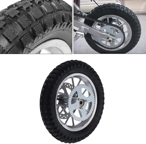 Vista 3 de Mini rueda trasera, neumático de llanta trasera de 12.5 x 2.75 pulgadas con conjunto de rodamiento de 0.472 in, rueda trasera para moto de cross