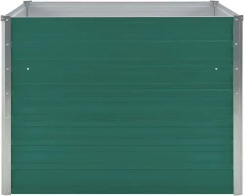 Vista 3 de vidaXL Cama de jardín elevada, cama de flores elevada, maceta de acero galvanizado, maceta al aire libre para patio, jardín, verduras, hierbas, verde