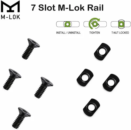 Vista 6 de 360 Tactical 7 Slots M-LOK Sección de riel para M Lok Handguard Siete ranuras Rail Set de 2 piezas