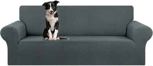Vista 64 de KEKUOU - Funda elástica para sofá de 3 plazas (de 79 a 94 pulgadas), protector de muebles de 3 asientos con parte inferior elástica para niños