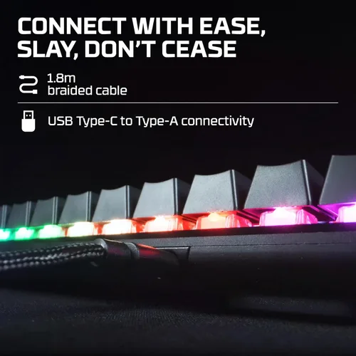 Vista 2 de HyperX Alloy Origins 60 - Teclado mecánico para juegos, factor de forma ultra compacto del 60 %, teclas PBT de doble disparo, retroiluminación LED