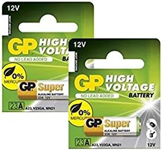 GP – Baterías alcalinas 12 V tamaño 23AE Paquete, 4330198158, Paquete de 2, 1