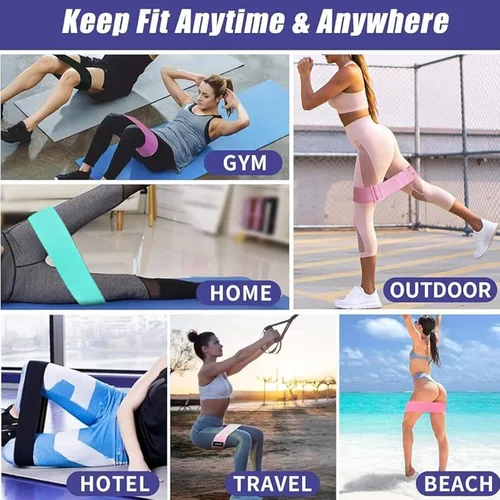 Vista 5 de Set of 5 Resistance Bands with Storage Bag – Colorful Exercise Bands for Strength Training, Physical Therapy, and Home Workouts