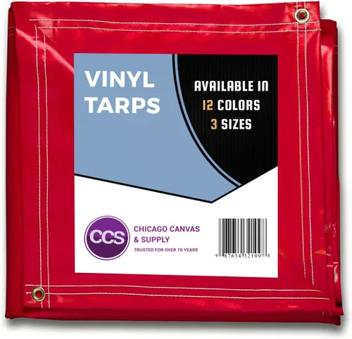 Vista 9 de CCS CHICAGO CANVAS & SUPPLY - Lona de vinilo impermeable y resistente para camión, cubierta de lona multiusos extra duradera con ojales inoxidables