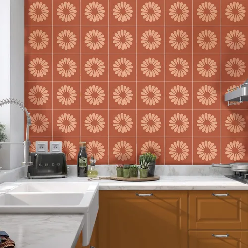 Vista 35 de Adhesivos de vinilo para azulejos de pared autoadhesivos, calcomanías impermeables para decoración de cocina, baño, línea ondulada de abulón, 6 x 6