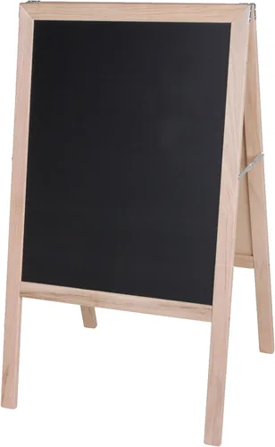 Vista 2 de Flipside Products Caballete de carpa, madera natural dura, pizarra negra de doble cara, menús, anuncios, restaurantes, cafeterías, venta