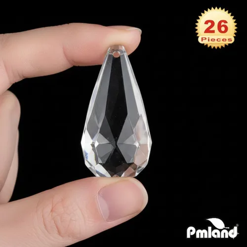 Vista 2 de PMLAND Gota de lluvia de cristal acrílico colgante, lágrima, como diamante, aproximadamente 26 piezas