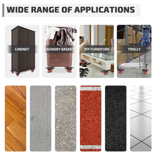 Vista 7 de Nefish - Juego de 4 ruedas de 2 pulgadas, ruedas de placa superior resistentes con freno 600 Lbs, ruedas de bloqueo dobles para muebles, ruedas