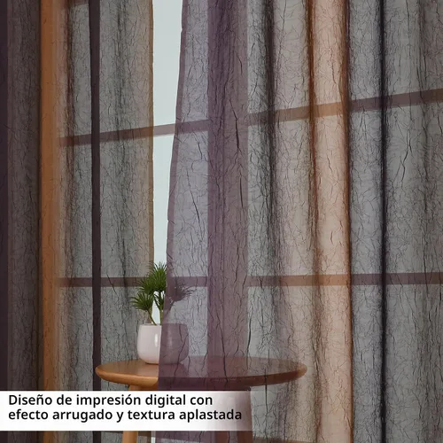 Vista 16 de OWENIE Cortinas transparentes degradadas para dormitorio, sala de estar, 96 Morado y dorado