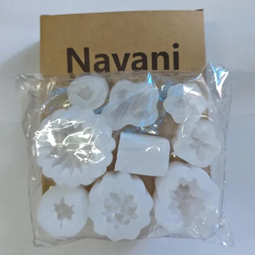 Vista 5 de Navani Paquete de 9 moldes de silicona para suculentas, moldes de resina de flores, moldes de vela de silicona. Molde de vela de cactus 3D