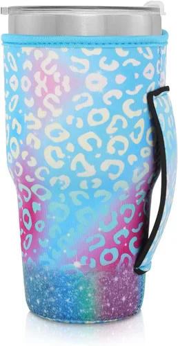 Vista 60 de Fundas Aislantes de Neopreno Portavasos con Asa para Vasos Tumbler de 20oz, Funda Reutilizable para Café Helado Para Tazas de Café de 30oz - 32oz