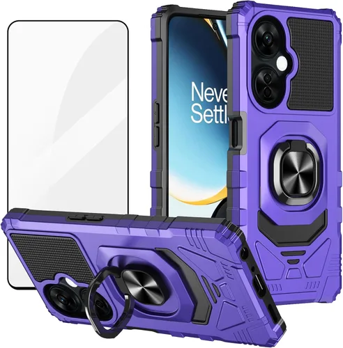 Vista 9 de Ailiber Funda para OnePlus Nord N30, One Plus N30 5G con protector de pantalla de vidrio templado, soporte de anillo para montaje magnético