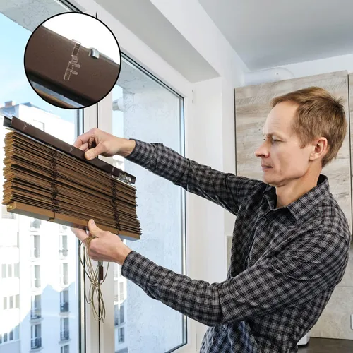 Vista 3 de Clips ciegos para cenefa de 1.6 pulgadas, clips de cenefa de ventana de canal oculto de plástico transparente, piezas de accesorios para persianas