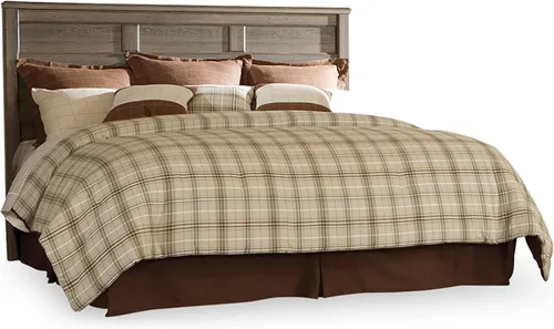 Vista 9 de Signature Design by Ashley Juararo - Cabecera rústica con paneles solamente, tamaño Queen, color marrón desgastado