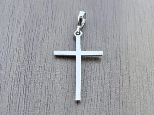 Vista 7 de Cruz de plata de ley 925 colgante minimalista religioso unisex joyería