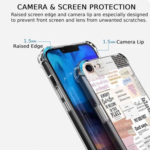Vista 110 de Cubierta de Teléfono con Versículos de la Biblia y Citas Cristianas de Jesús en Collage, Funda Protectora Suave de TPU de Moda para iPhone 16 Pro, #1