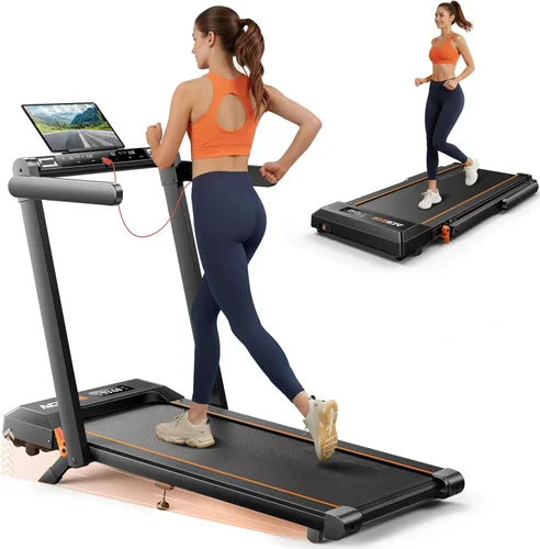 Vista 8 de Acezoe Foldable Treadmill with 0-15% Incline and Handle Bar, 2.5HP Treadmills for Home, Under Desk Treadmill with 300LBS Capacity, Walking Pad with