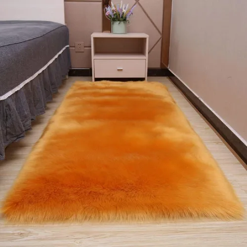 Vista 23 de Alfombra de piel de oveja sintética de Chitone, para dormitorio de bebé, para decoración del hogar