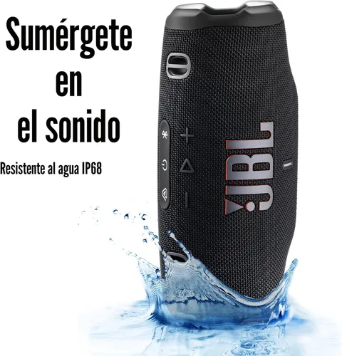 Vista 5 de JBL Charge 6 - Altavoz Bluetooth portátil (negro) IP68 impermeable, a prueba de polvo y caídas, audio inalámbrico al aire libre 28 horas