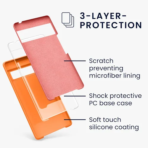 Vista 688 de kwmobile Funda Compatible con Google Pixel 6 Pro - Funda de teléfono de silicona TPU con acabado suave - Azul Arrecife