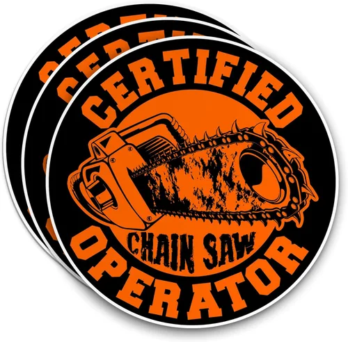 (3 unidades) Certificado Operador de Sierra de Cadena Divertidas Pegatinas de Casco de Soldadura de Motocicleta Calcomanías de Casco de Soldador