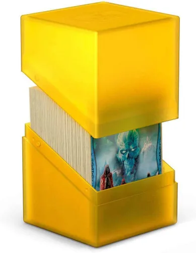 Vista 26 de Ultimate Guard Boulder 80+ Classic, estuche para mazo para 80 cartas TCG con doble funda, ámbar, almacenamiento seguro y duradero
