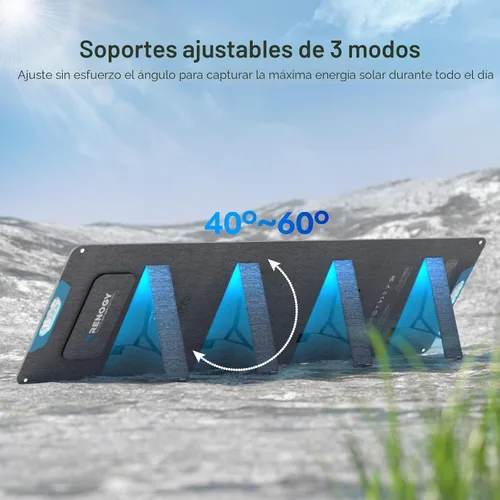 Vista 9 de Renogy Panel solar portátil de 200W, panel solar plegable con protección IP65 a prueba de agua, respaldo de energía solar, cargador solar