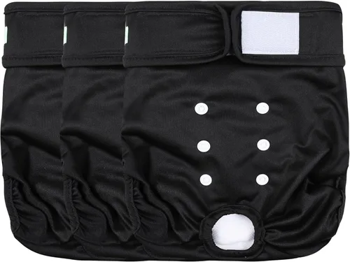 Vista 20 de wegreeco - Pañales lavables y reutilizables para perros (patrón elegante), pañales para perras, paquete de 3 (floral, talla S)