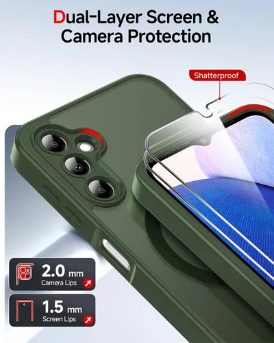Vista 1495 de LeYi Funda para teléfono Samsung-S23: protector de pantalla e imán MagSafe Púrpura