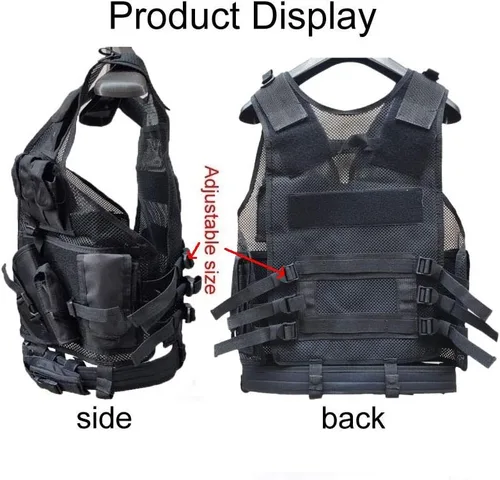 Vista 6 de Chaleco táctico de Airsoft para la caza al aire libre del ejército ventilador de combate entrenamiento CS juego 600D cifrado tela de nylon