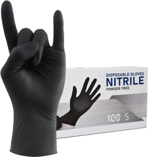 Vista 17 de Wostar Guantes desechables de nitrilo sin polvo y látex, guantes de examen de nitrilo desechables no estériles de 4 mil para pantalla táctil